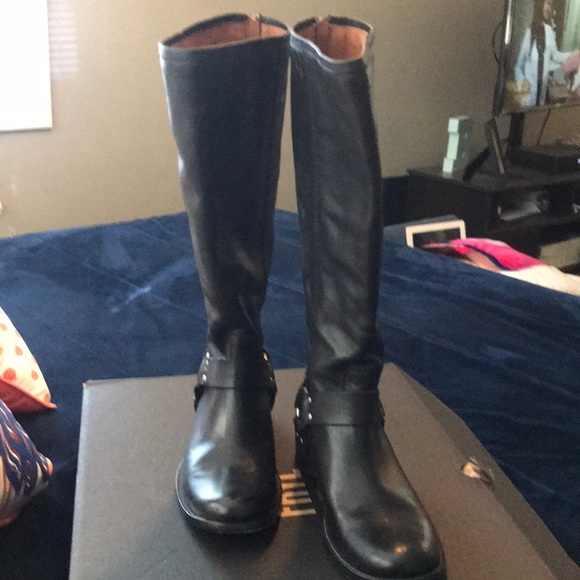 Frye Boots Phillip Harness Size 7.5 Black - Picture 4 of 4